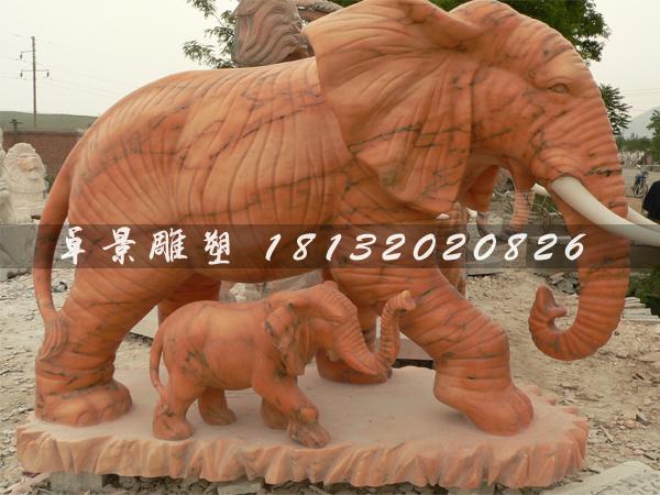 石頭大象，石雕大象，石雕母子象