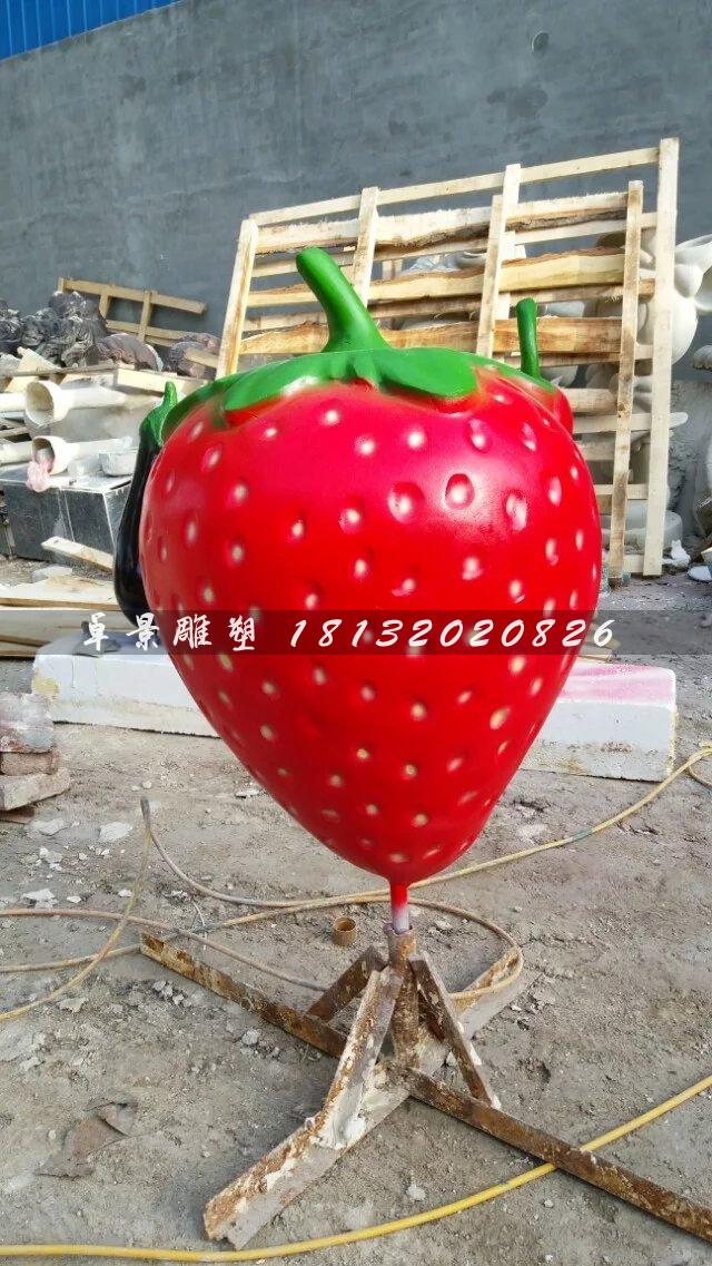 玻璃鋼草莓雕塑，玻璃鋼水果雕塑 (2)