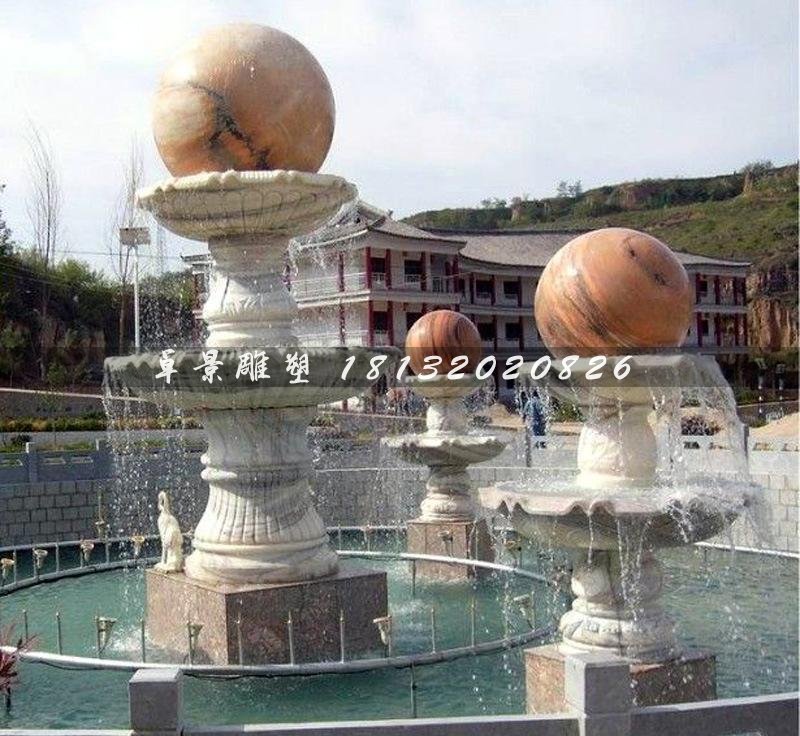 石頭風水球，石雕風水球雕塑