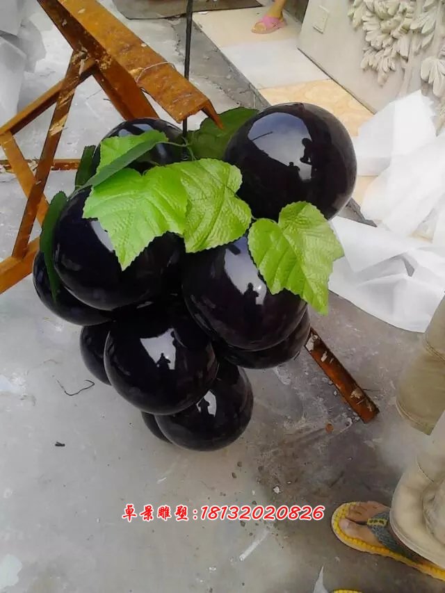 玻璃鋼葡萄雕塑，玻璃鋼水果雕塑