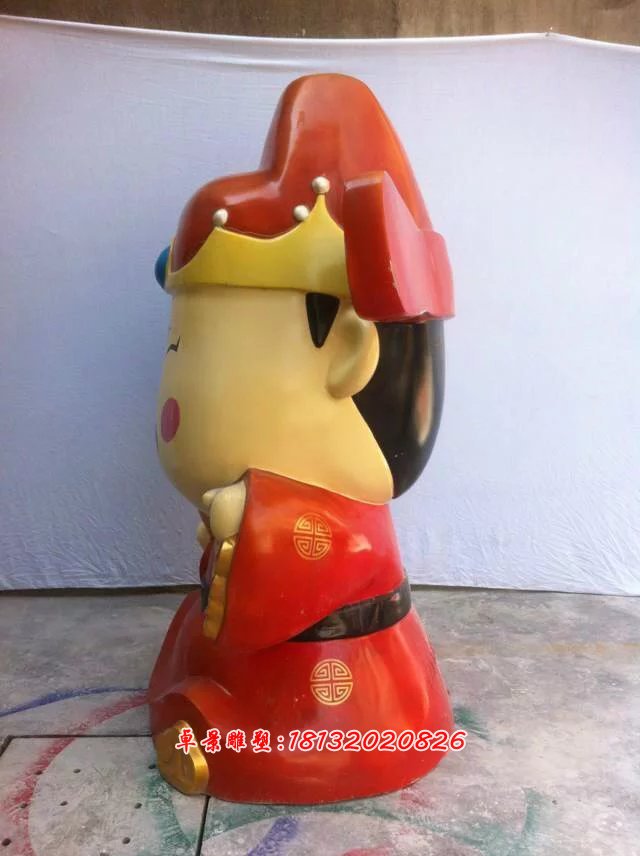 玻璃鋼財(cái)神雕塑，玻璃鋼卡通財(cái)神雕塑