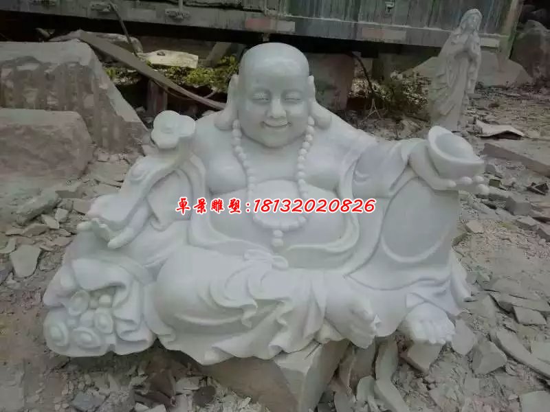 石頭彌勒佛，漢白玉石雕彌勒佛