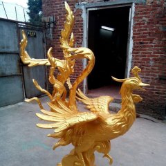 玻璃鋼鳳凰雕塑，仿真鳳凰雕塑