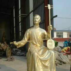 拉二胡銅雕，人物銅雕，廣場人物銅雕