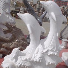 石材海豚雕塑，石雕海豚雕塑
