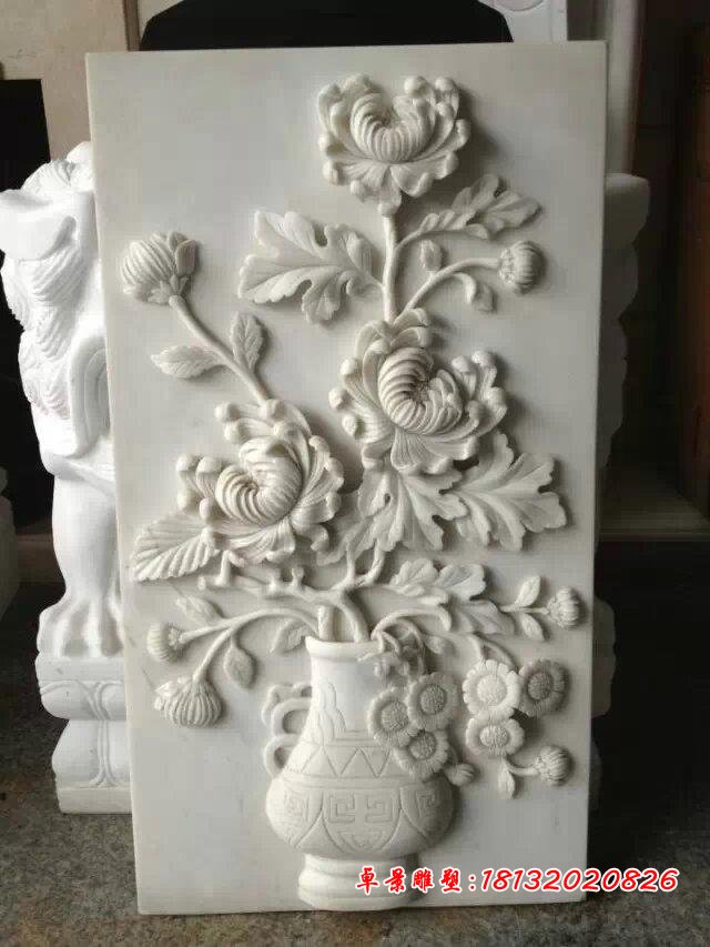 石浮雕花，鮮花浮雕 (2)