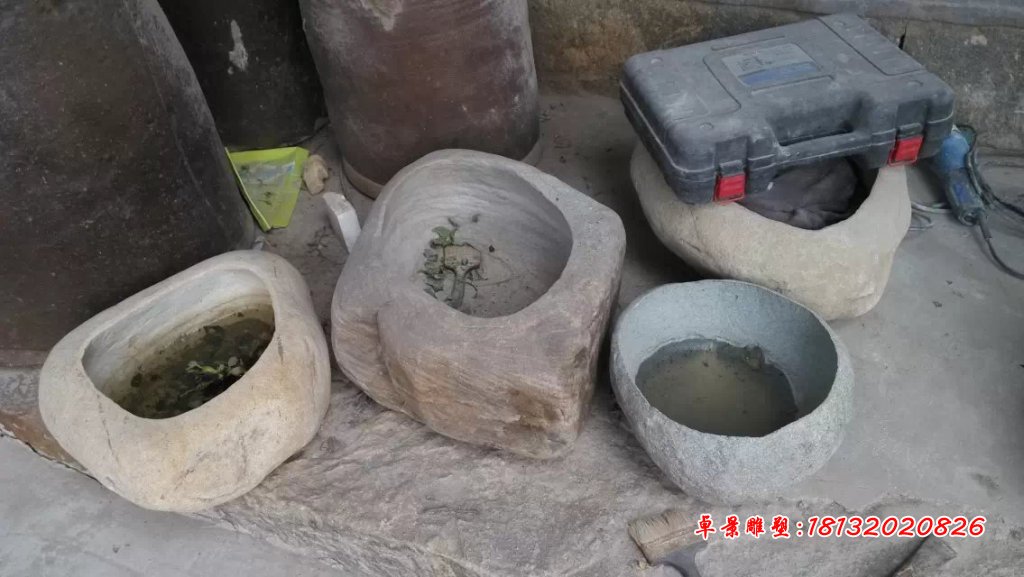 大理石花盆，石水盆 (6)