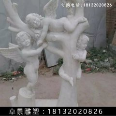 小天使石雕，漢白玉小天使雕塑