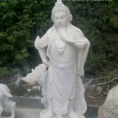 關(guān)公石雕，漢白玉關(guān)公雕塑