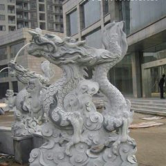 石雕龍噴泉，仿古龍石雕噴泉
