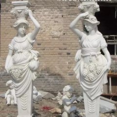 侍女石雕，侍女石燈