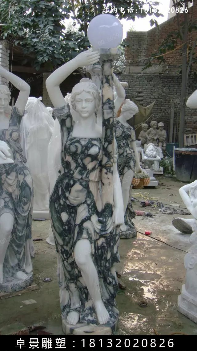 侍女石雕，侍女石燈 (3)