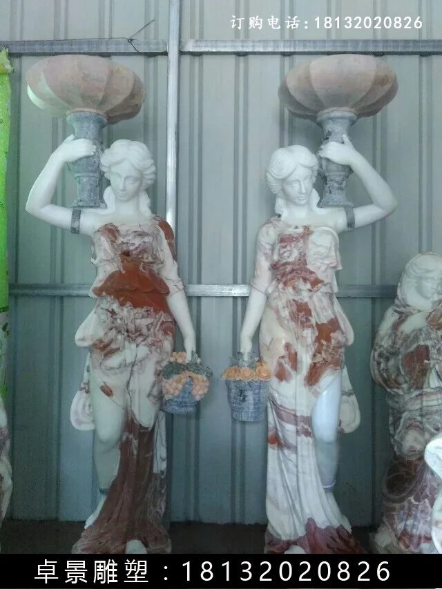 西方美女石燈，美女雕塑 (3)