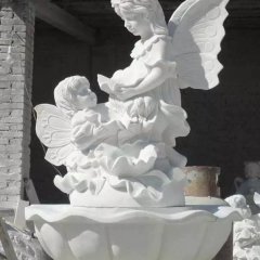 小天使石噴泉，漢白玉小天使噴泉雕塑