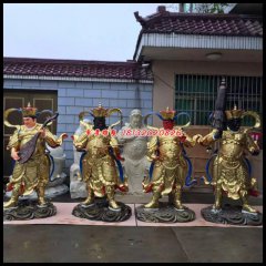 四大天王銅雕，彩繪四大天王雕塑