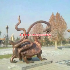 龍龜銅雕，公園龍龜?shù)袼? width=