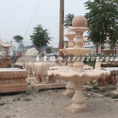 風(fēng)水球石雕，晚霞紅風(fēng)水球，三層風(fēng)水球雕塑