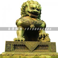 銅獅子雕塑，鑄銅獅子雕塑
