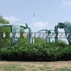 懸空平躺人物銅雕，公園小品銅雕