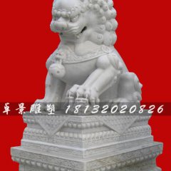 石獅子雕塑，漢白玉獅子雕塑