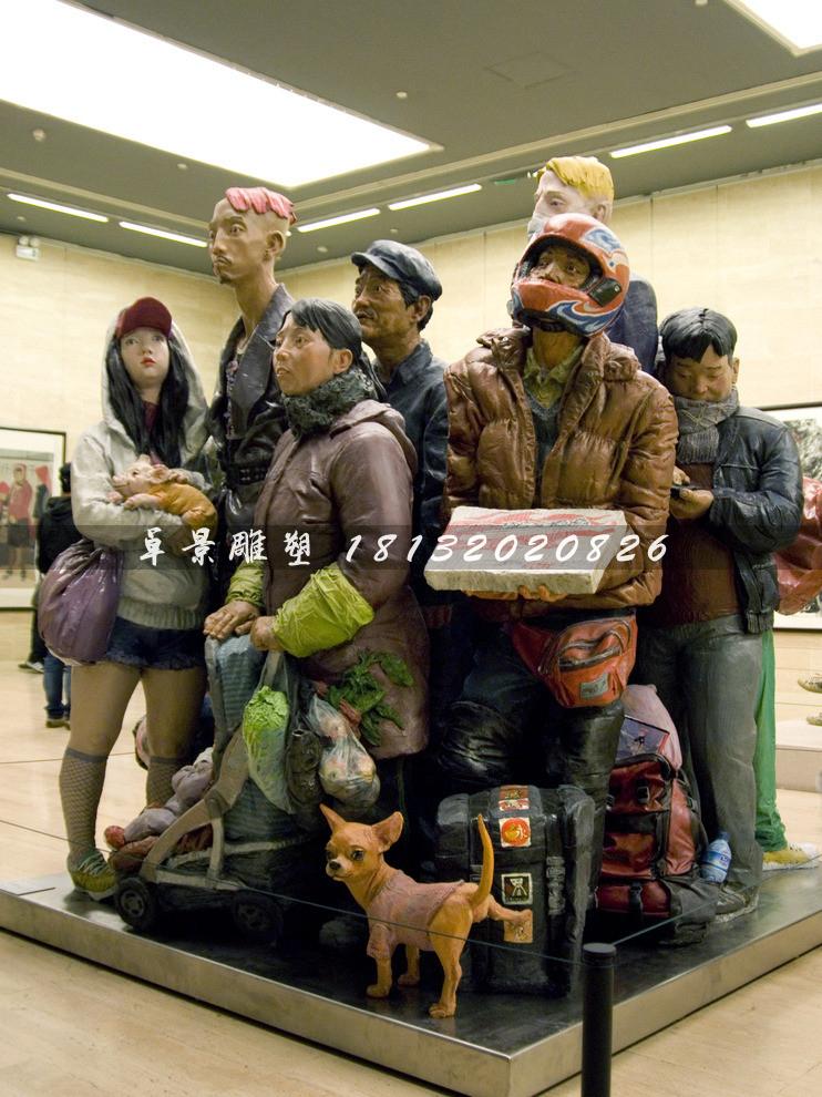 玻璃鋼人物雕塑，玻璃鋼廣場雕塑