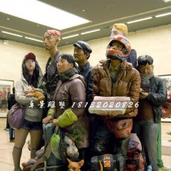 玻璃鋼人物雕塑，玻璃鋼廣場雕塑