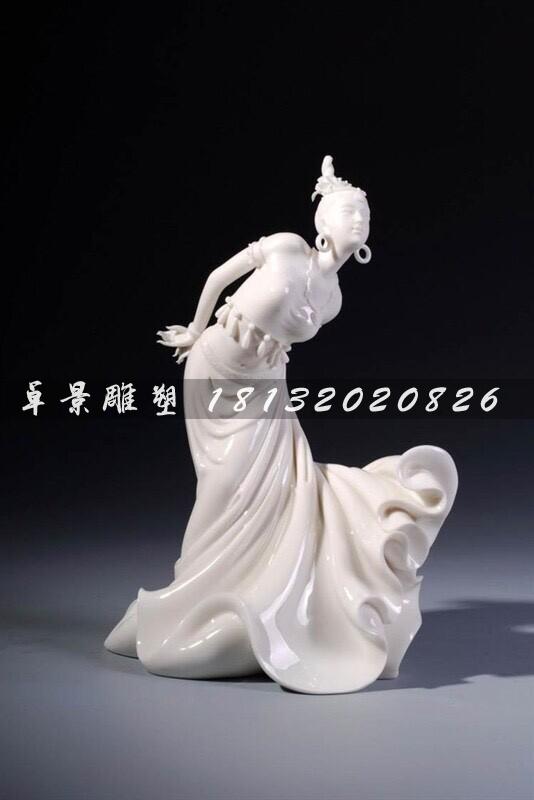 美女跳舞石雕，漢白玉美女雕塑