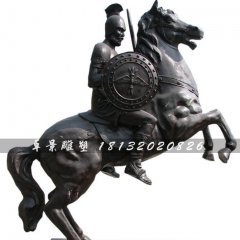 西方古典戰(zhàn)士銅雕，廣場古典人物雕塑