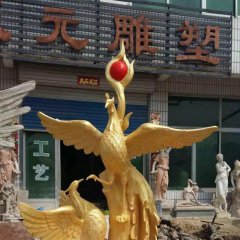 玻璃鋼鳳凰雕塑，玻璃鋼動(dòng)物雕塑