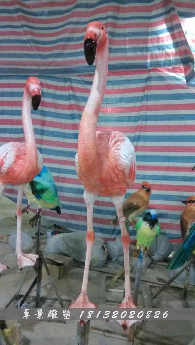 玻璃鋼火烈鳥雕塑，仿真火烈鳥雕塑