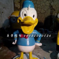 玻璃鋼唐老鴨雕塑，玻璃鋼卡通雕塑