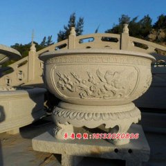 石頭香爐，石雕香爐雕塑
