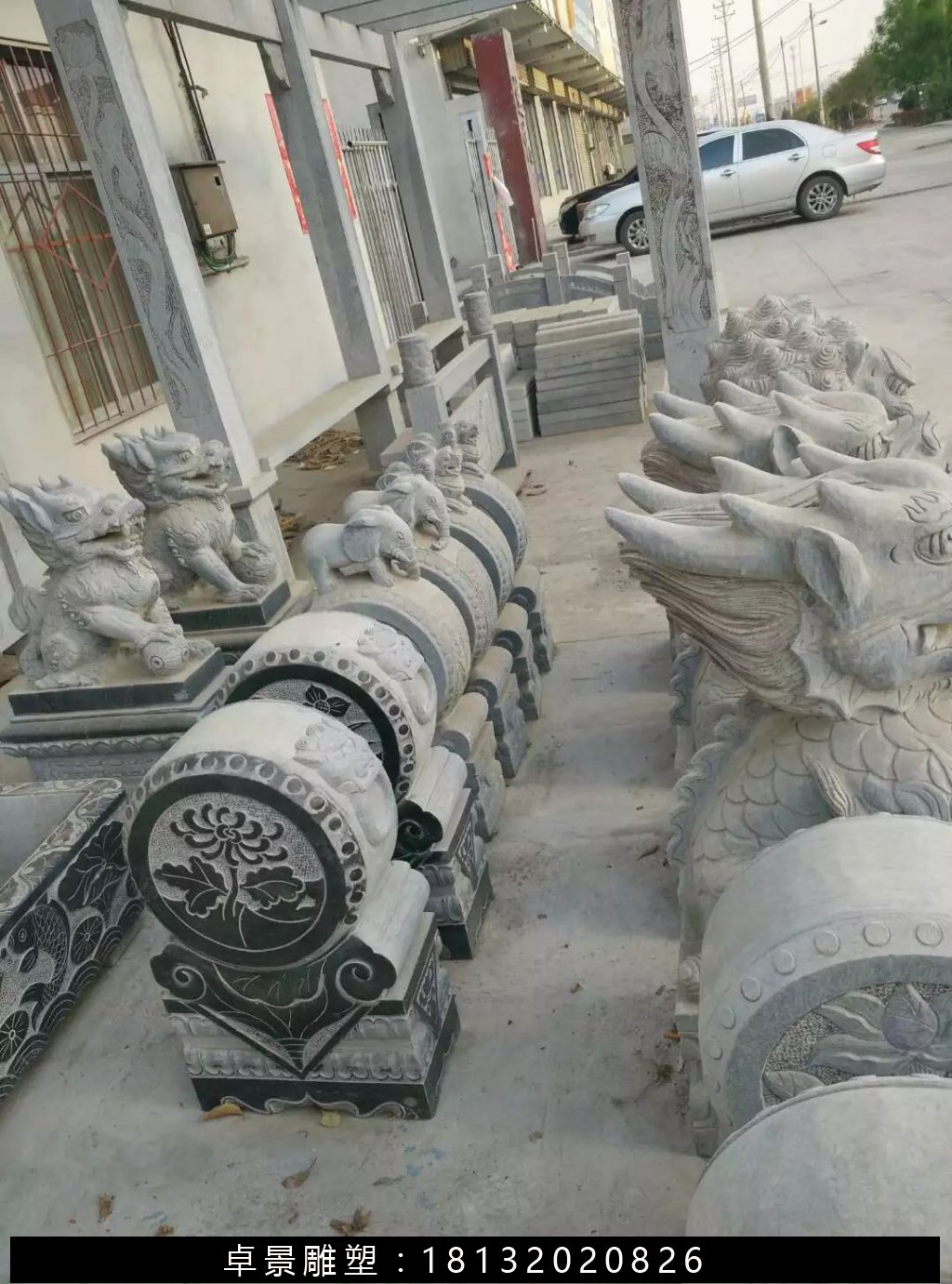 石抱鼓，石門墩，仿古石門墩 (2)