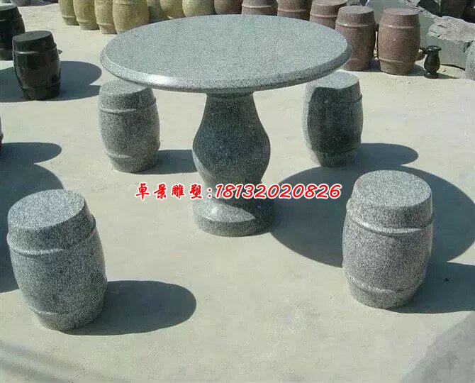 大理石桌子雕塑，大理石桌凳雕塑