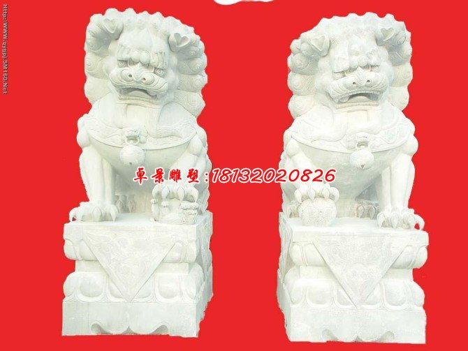 獅子石雕，漢白玉北京獅石雕