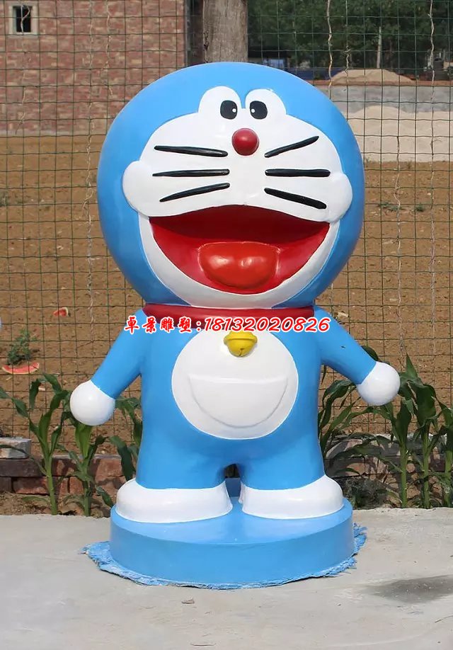 玻璃鋼機(jī)器貓雕塑，玻璃鋼卡通雕塑 (2)