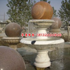 風(fēng)水球石雕，漢白玉風(fēng)水球
