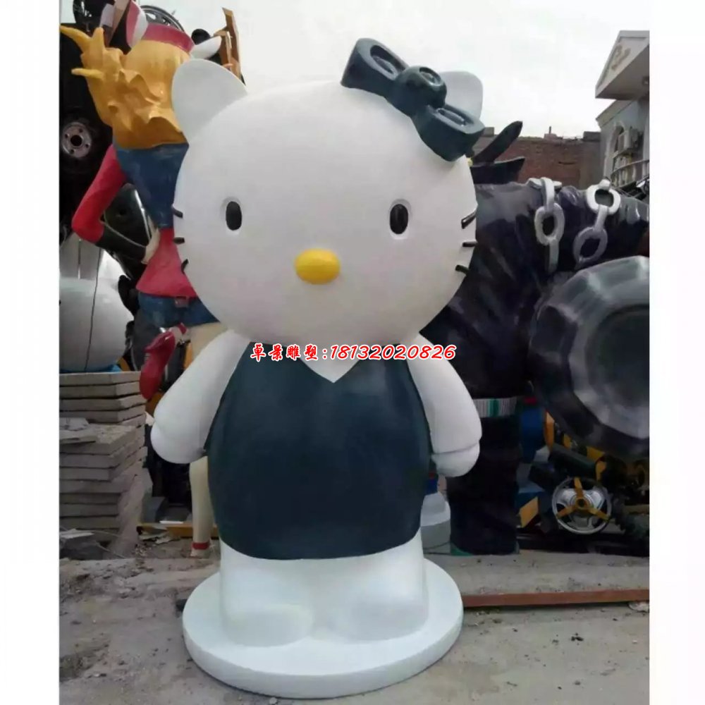 小貓玻璃鋼雕塑，卡通小貓雕塑 (1)
