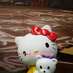 玻璃鋼hello kitty雕塑，卡通玻璃鋼雕塑