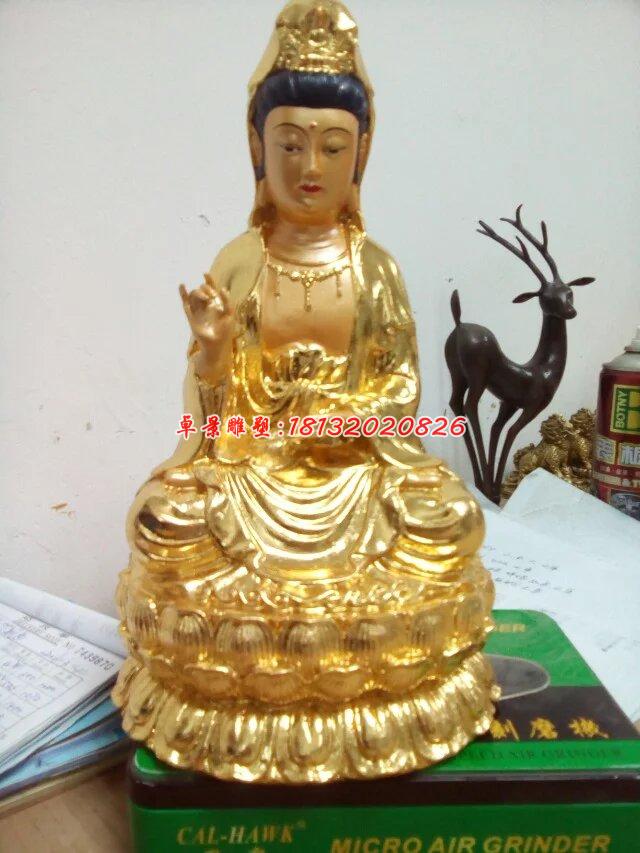 觀音銅雕，貼金觀音銅雕塑