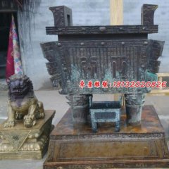 青銅鼎，四腳鼎，廣場(chǎng)銅鼎雕塑