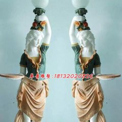 漢白玉石燈，西方人物石燈雕塑