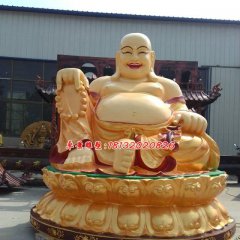 彌勒佛銅雕，銅雕彩繪雕塑