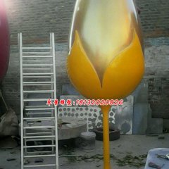 玻璃鋼高腳杯雕塑，玻璃鋼彩繪雕塑