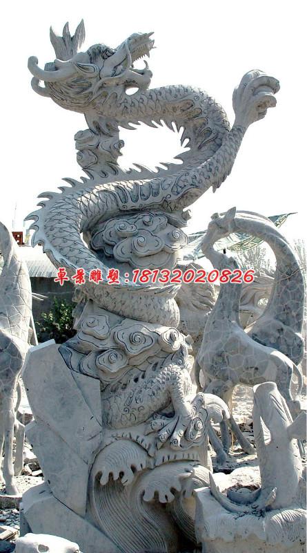 石雕龍雕塑，大理石龍雕塑