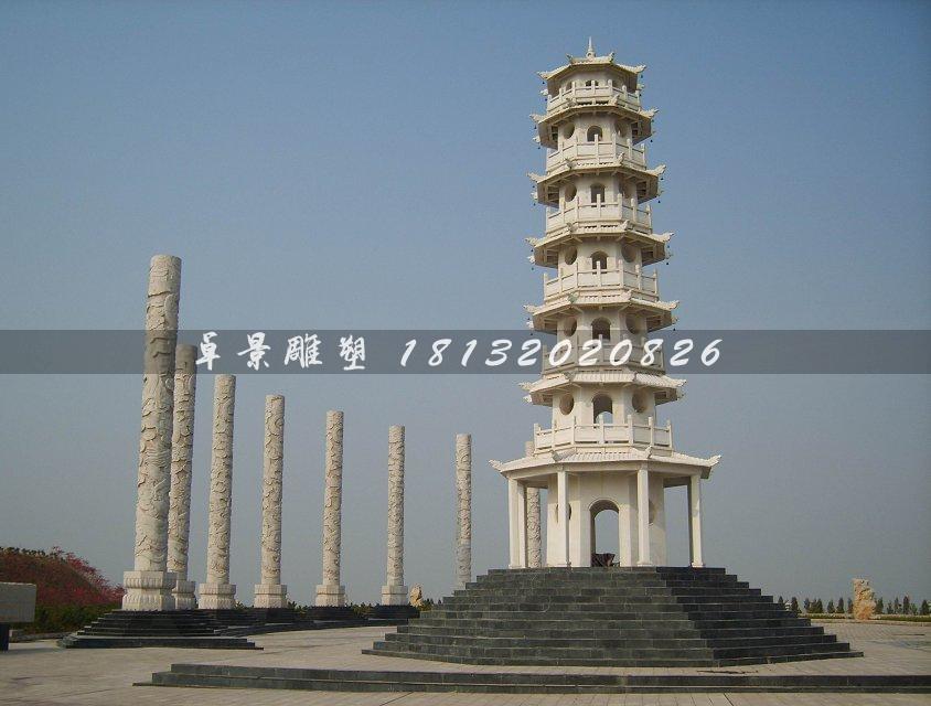 石塔，漢白玉石塔雕塑