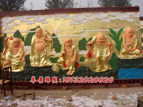 十八羅漢銅浮雕，寺廟銅浮雕