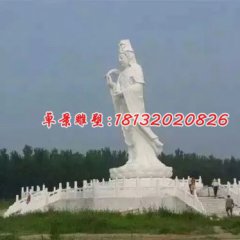 觀音菩薩石雕，漢白玉觀音石雕