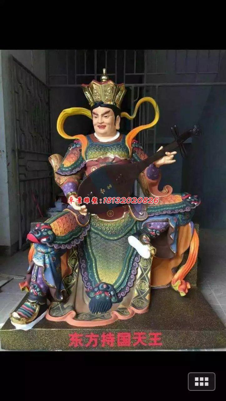 玻璃鋼四大天王雕塑，玻璃鋼彩繪神仙雕塑 (4)
