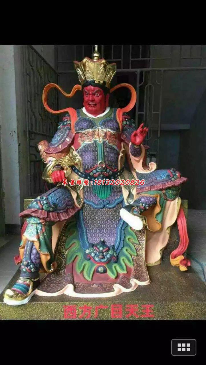 玻璃鋼四大天王雕塑，玻璃鋼彩繪神仙雕塑 (3)